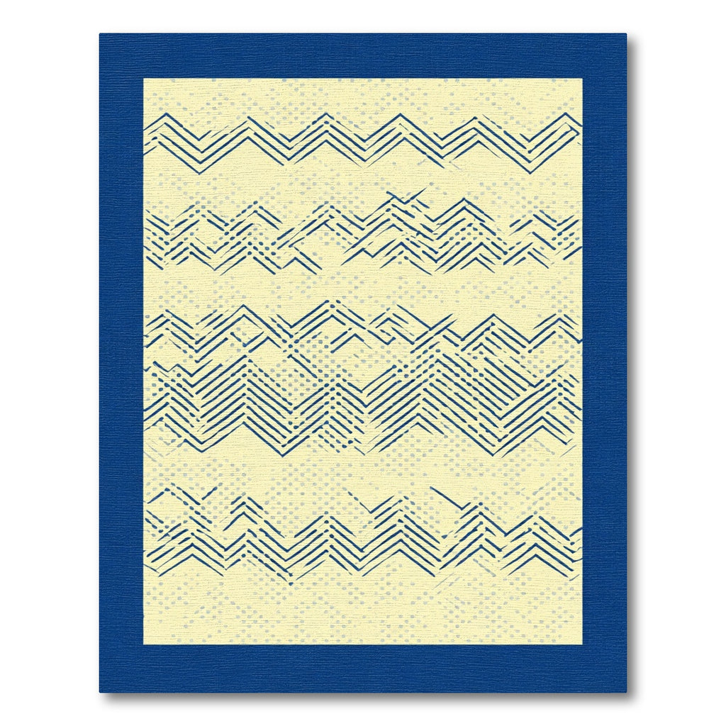 Navy Blue Broken ZigZag Stripes Rug