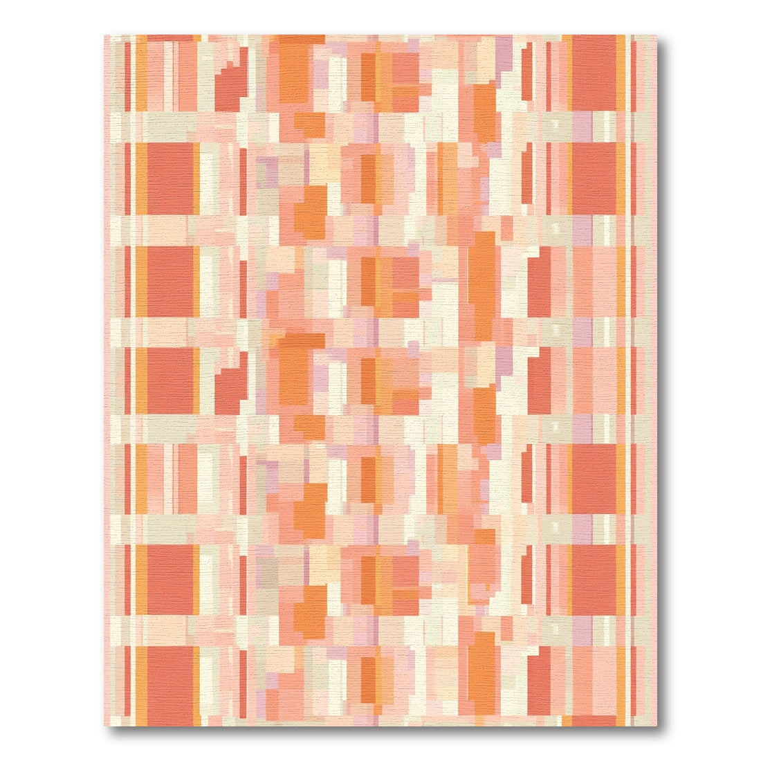 Tonal Orange Brick Stripe Texture Rug