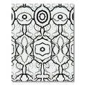 Monochromatic Symmetrical Floral Art Rug