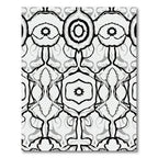 Monochromatic Symmetrical Floral Art Rug