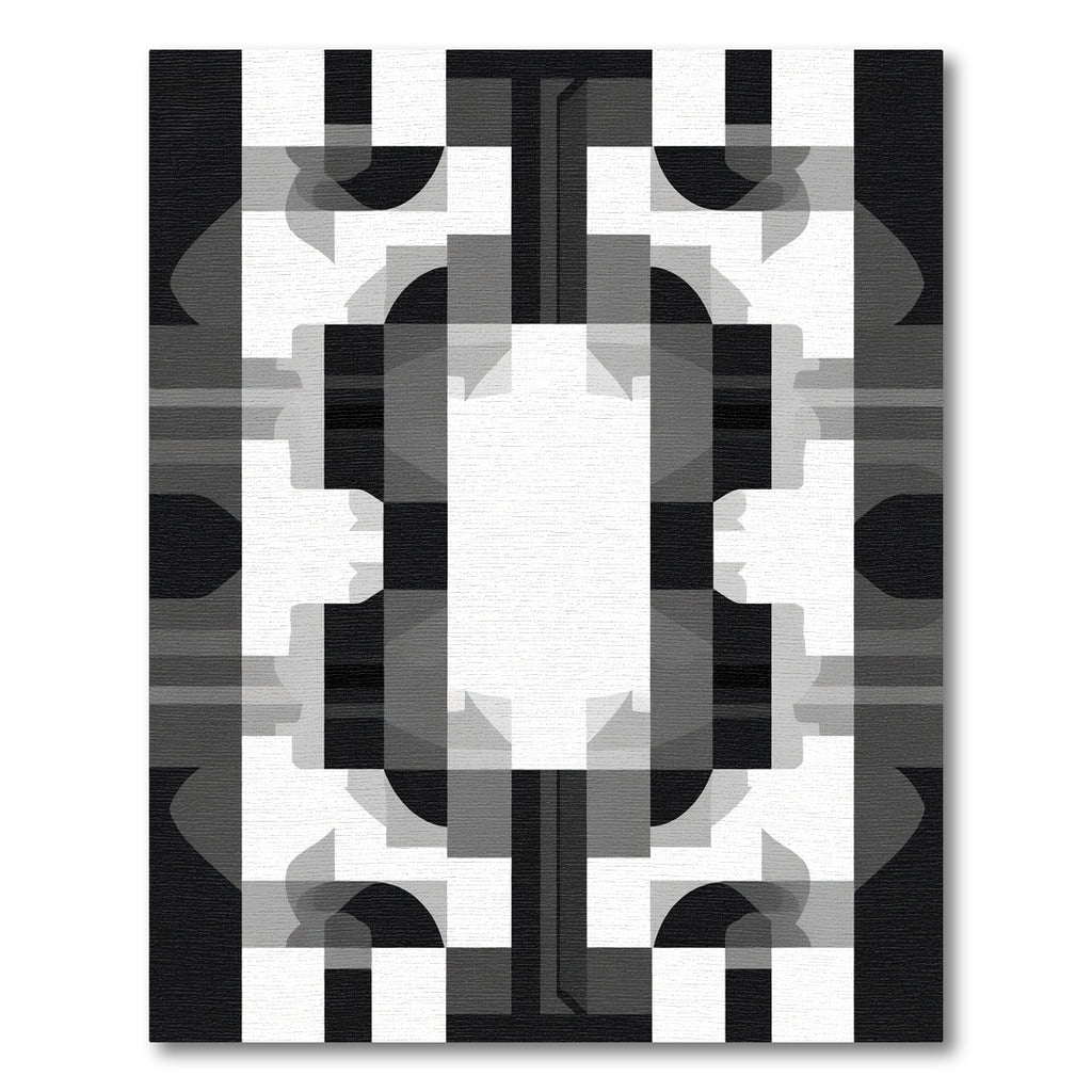 Modern Black White Geometric Collage Rug