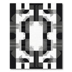 Modern Black White Geometric Collage Rug