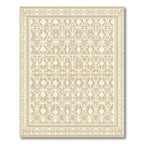 Neutral Geometric Arch Lattice Rug