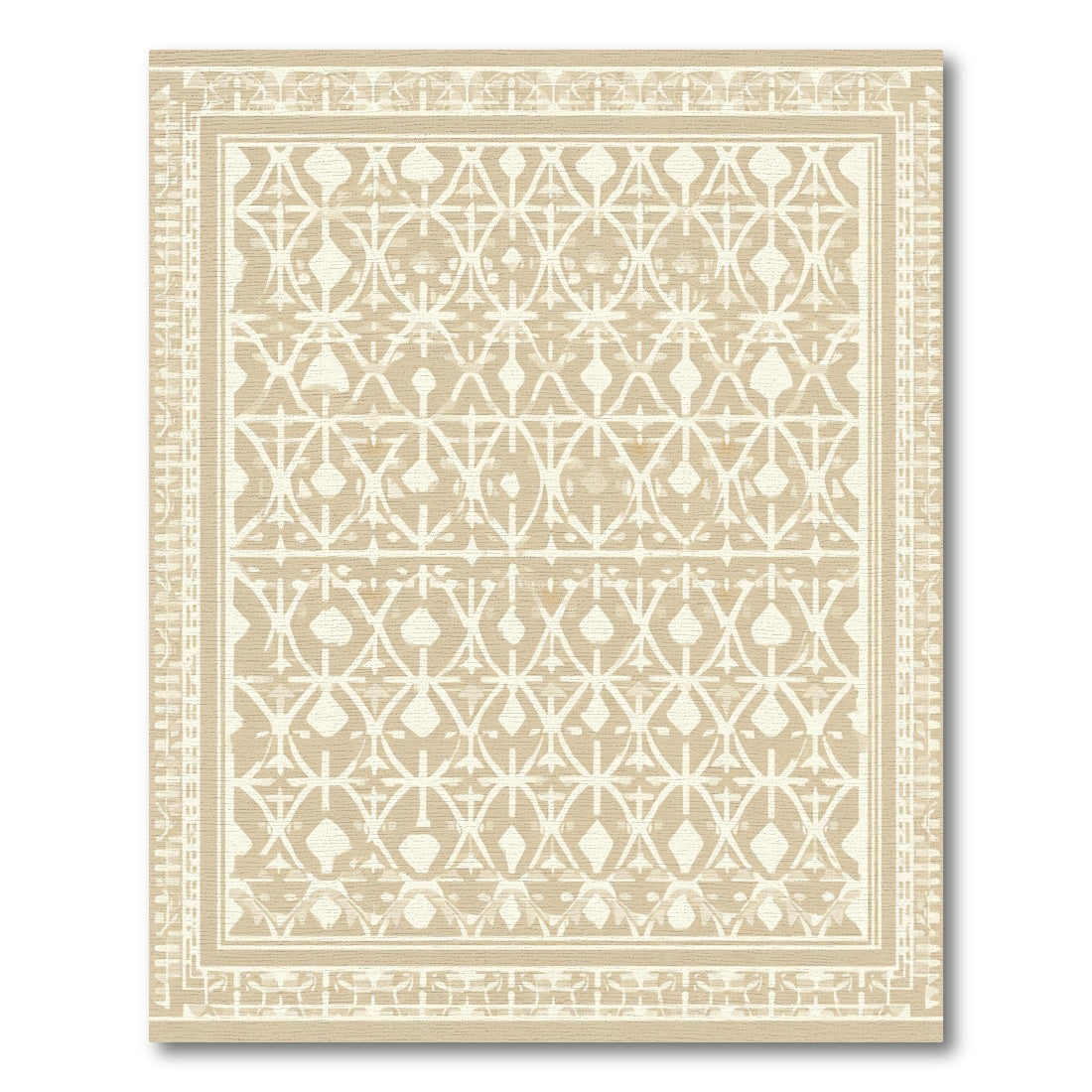 Neutral Geometric Arch Lattice Rug