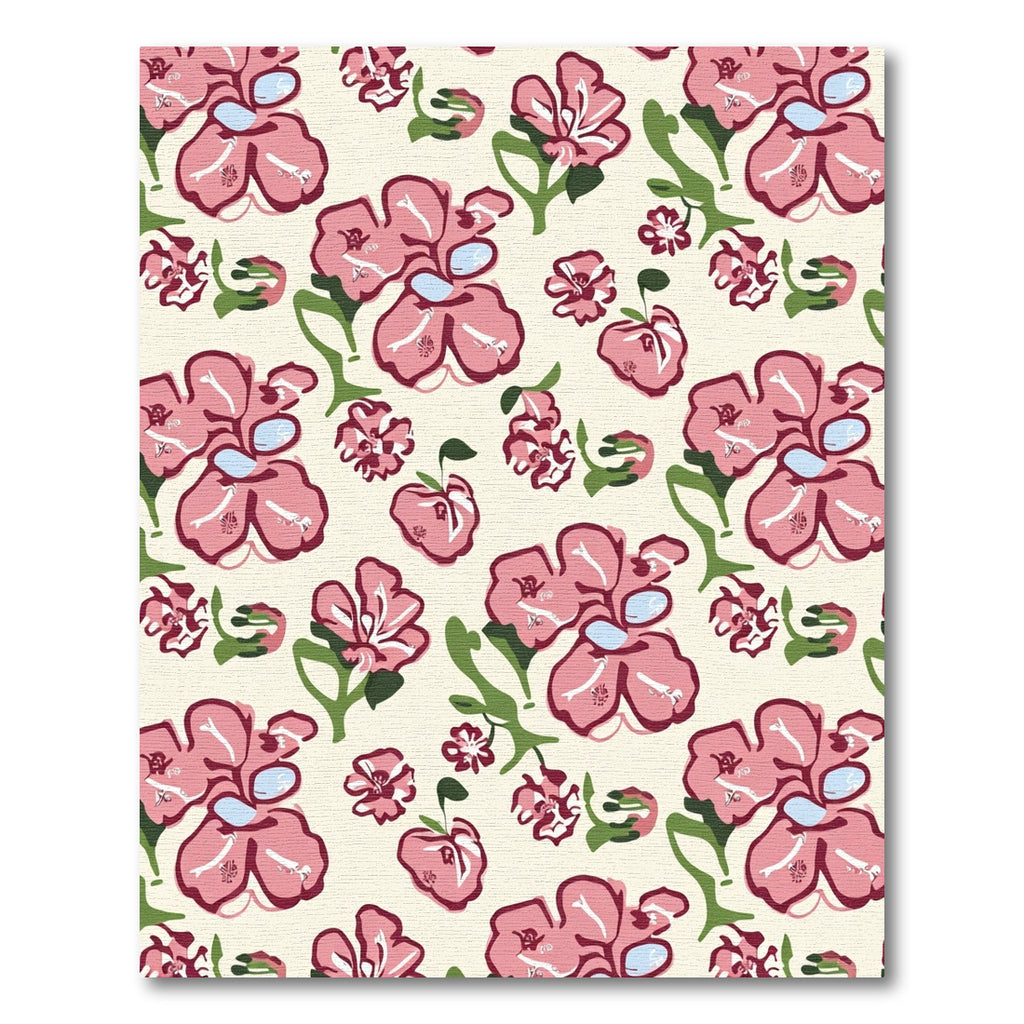 Pink Floral Garden Contemporary Rug