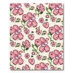 Pink Floral Garden Contemporary Rug