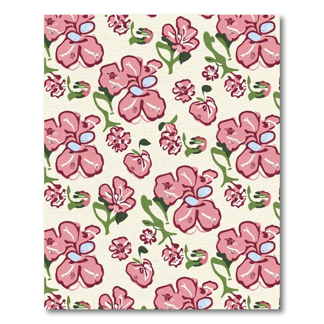 Pink Floral Garden Contemporary Rug