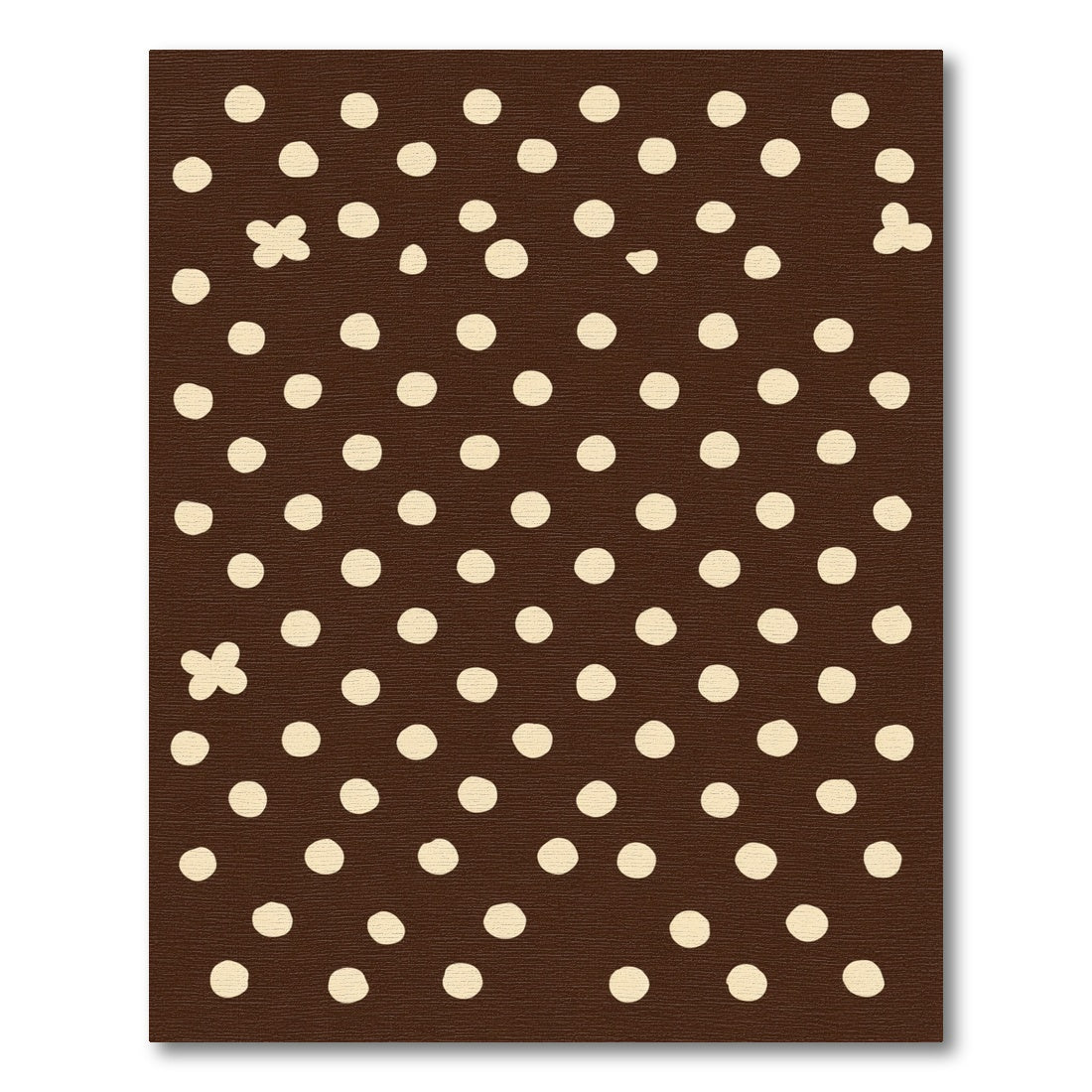 Brown Cream Polka Dot Scatter Rug