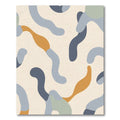 Abstract Ochre Blue Cream Shapes Rug