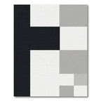 Modern Monochrome Geometric Blocks Rug