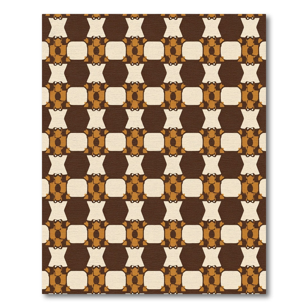 Retro Chocolate Cream Layered Squares Rug