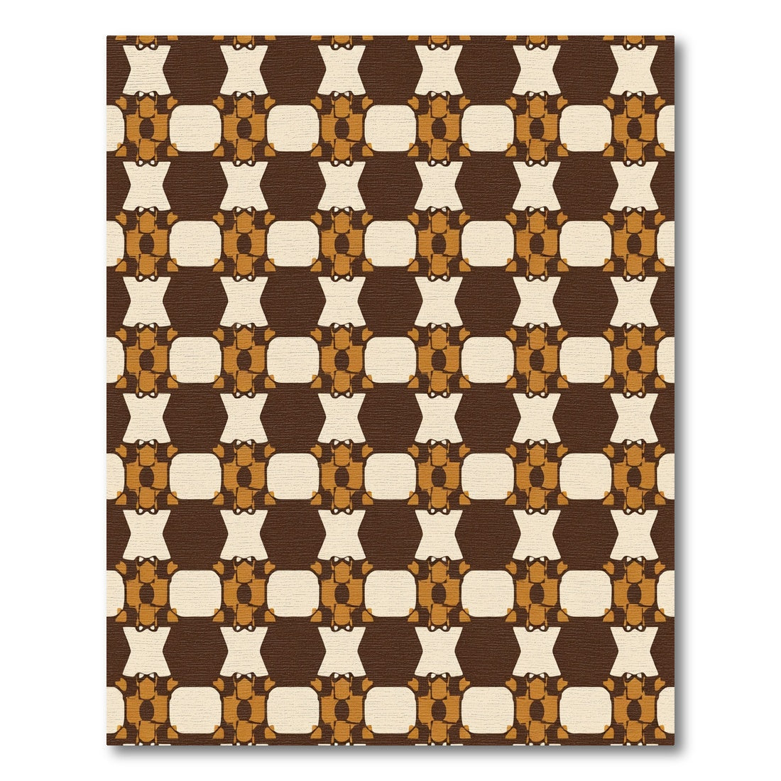 Retro Chocolate Cream Layered Squares Rug