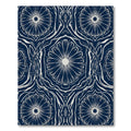 Navy Cream Sunburst Mandala Art Rug