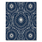 Navy Cream Sunburst Mandala Art Rug