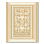 Pale Gold Geometric Nested Rectangles Rug