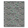 Gray Green Botanical Floral Swirl Rug