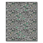 Gray Green Botanical Floral Swirl Rug