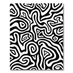 Black White Abstract Organic Flow Rug