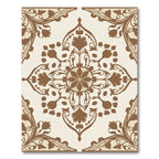 Brown Floral Medallion Arabesque Rug