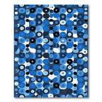 Deep Blue Rounded Geometric Mosaic Rug