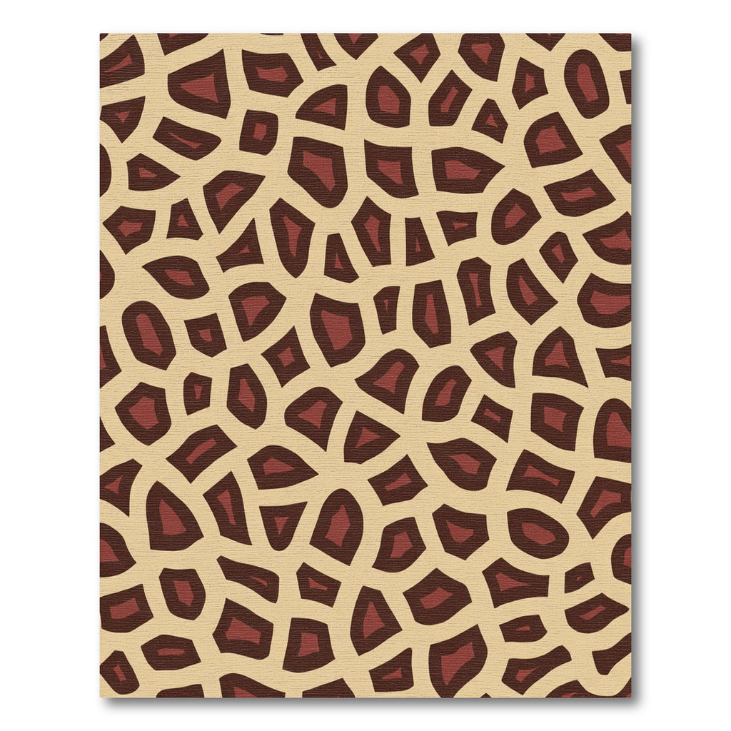 Tan Red Giraffe Spots Pattern Rug