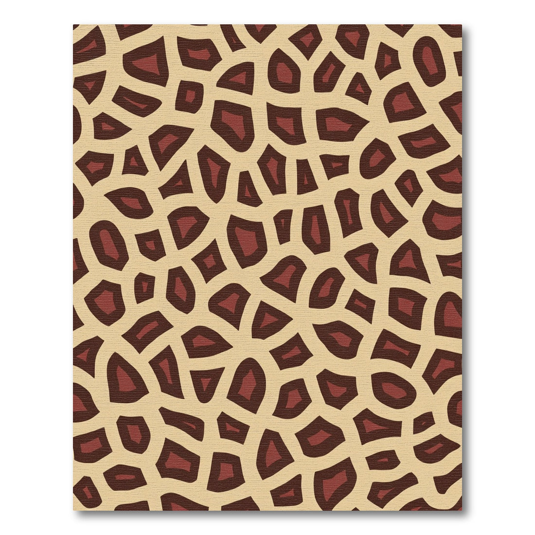 Tan Red Giraffe Spots Pattern Rug