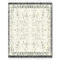 Abstract Black White Speckled Border Rug