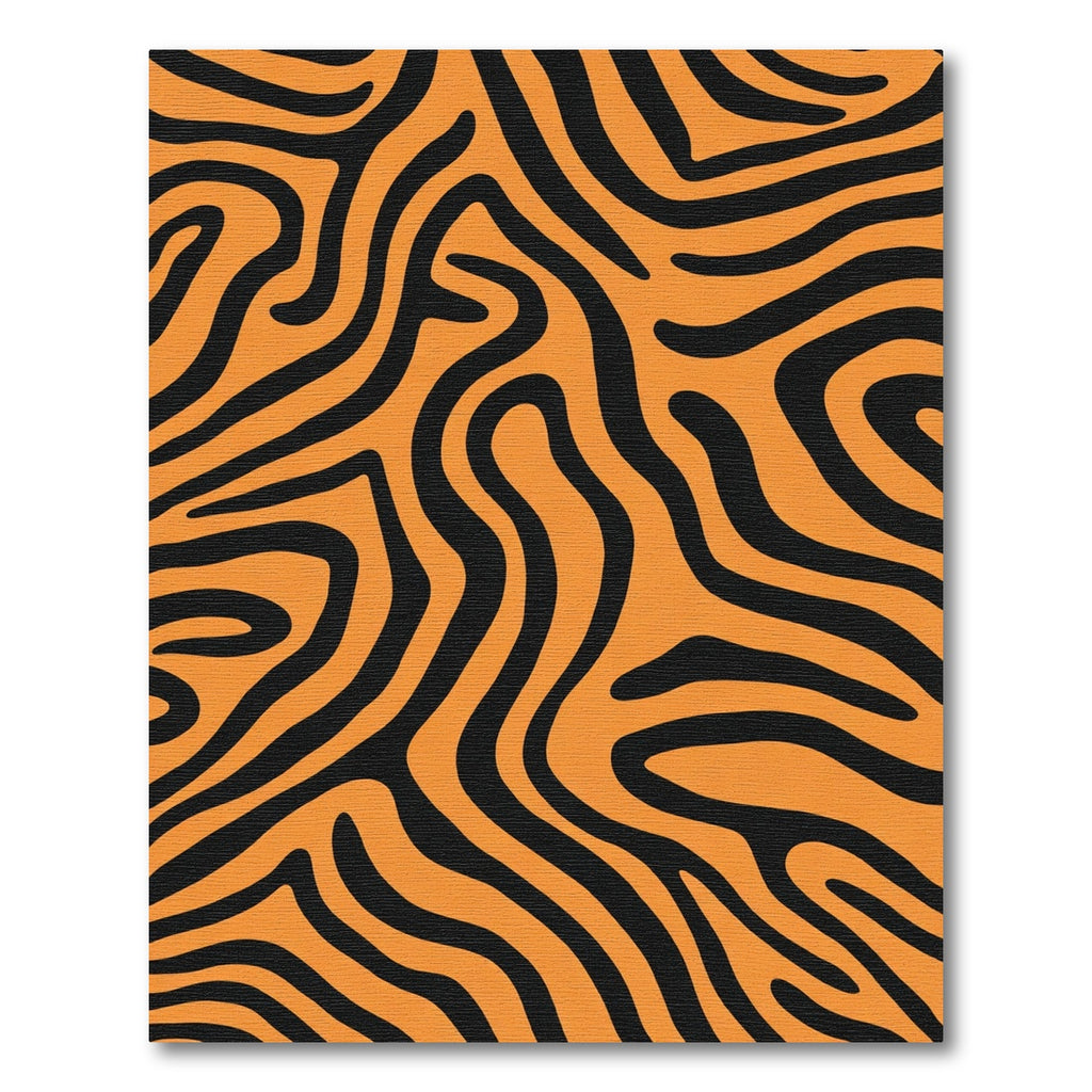 Bold Orange Black Animal Stripe Rug