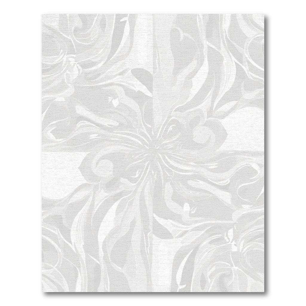 Light Gray Swirl Floral Abstract Rug