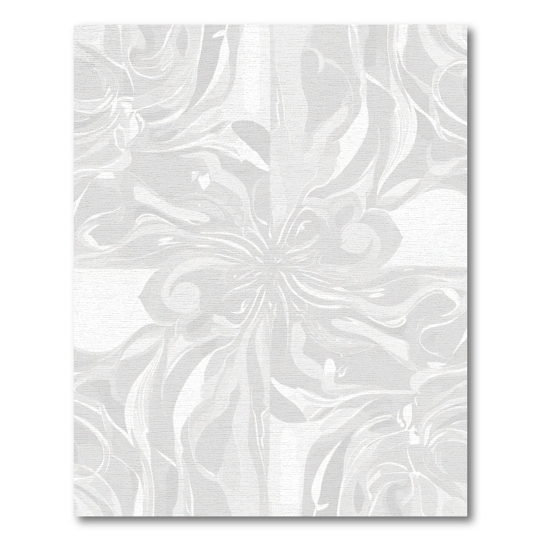 Light Gray Swirl Floral Abstract Rug