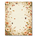 Whimsical Floral Garden Bees Ladybugs Rug
