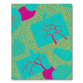 Bold Teal Magenta Branch Abstract Rug