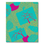 Bold Teal Magenta Branch Abstract Rug