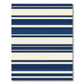 Navy White Ivory Horizontal Stripe Rug