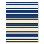 Navy White Ivory Horizontal Stripe Rug