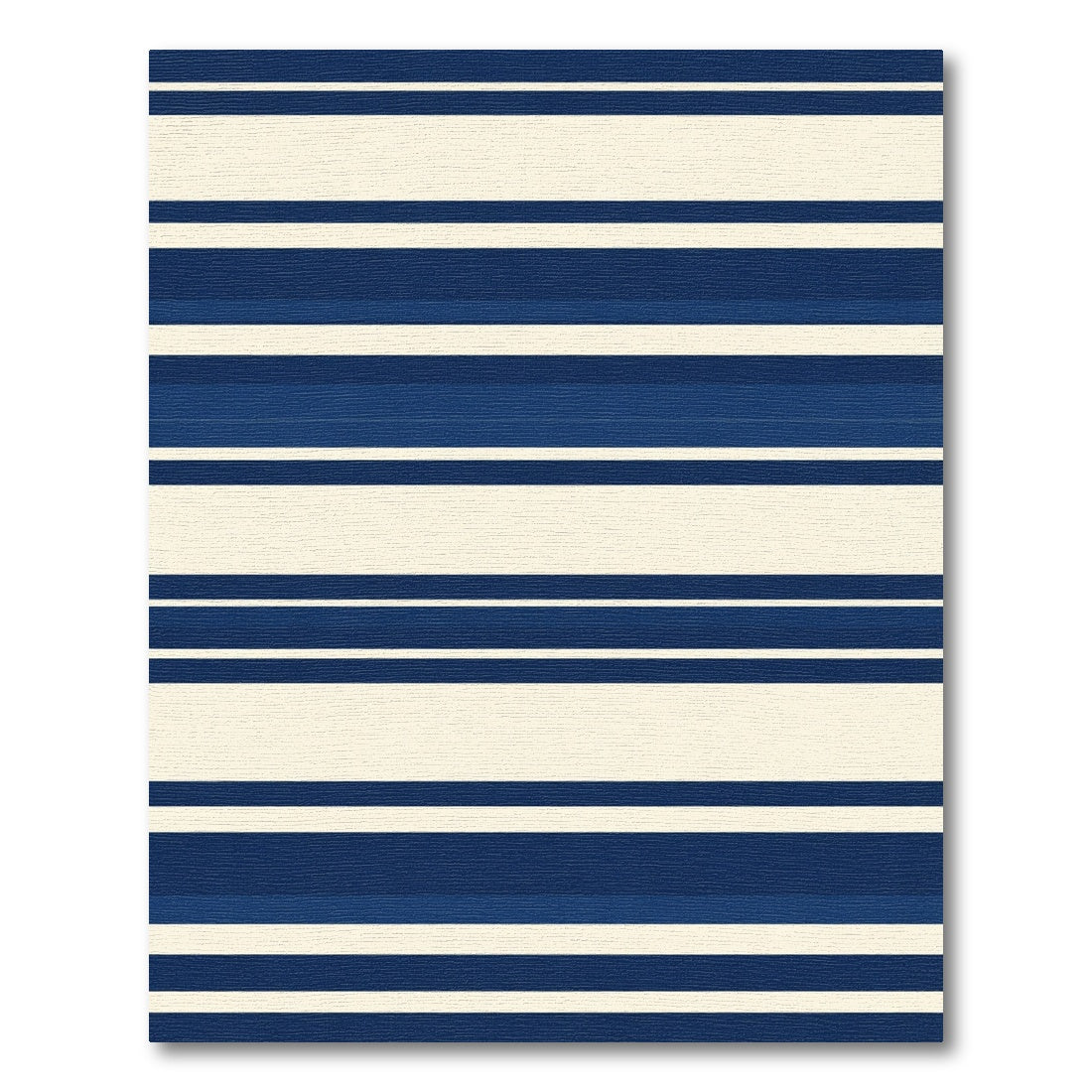Navy White Ivory Horizontal Stripe Rug