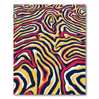 Bold Red Yellow Swirl Abstract Rug