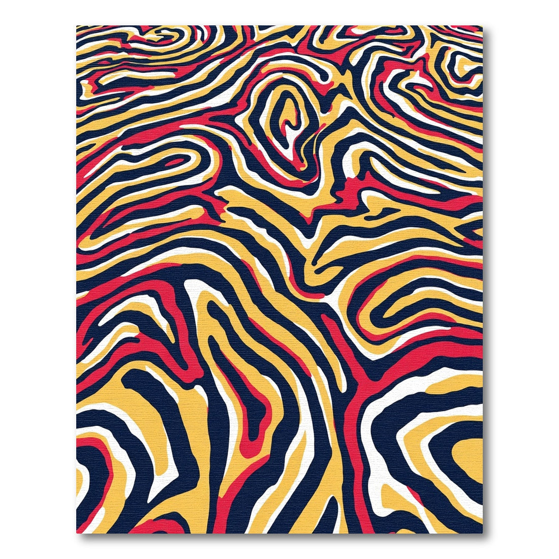 Bold Red Yellow Swirl Abstract Rug