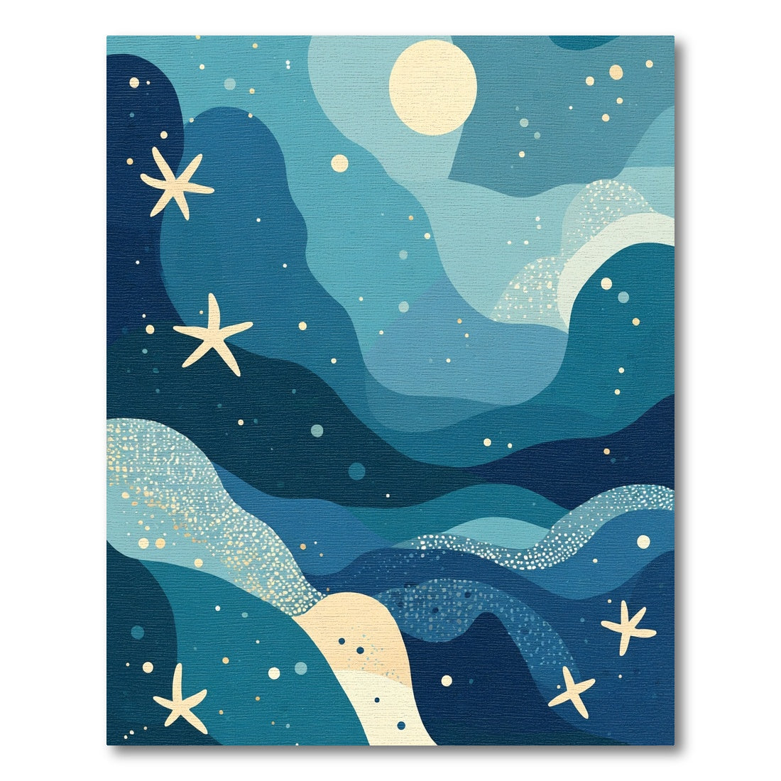 Whimsical Navy Blue Coastal Starfish Area Rug - Dreamy Nursery & Playroom