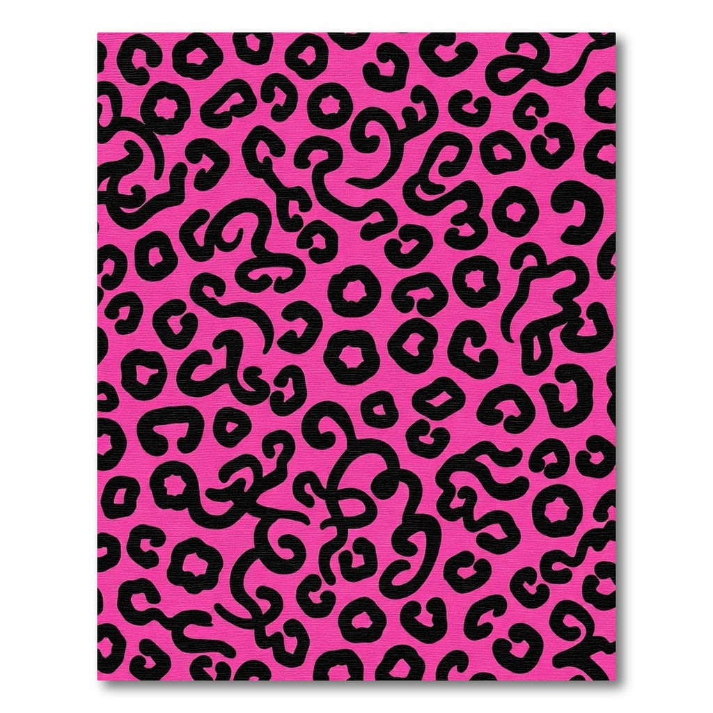 Hot Pink Black Abstract Cheetah Spot Rug