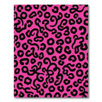 Hot Pink Black Abstract Cheetah Spot Rug
