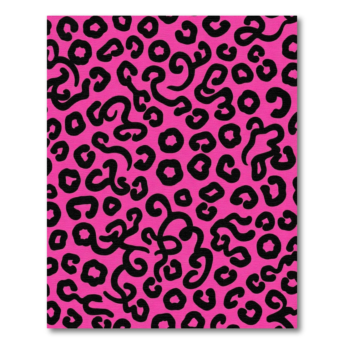 Hot Pink Black Abstract Cheetah Spot Rug