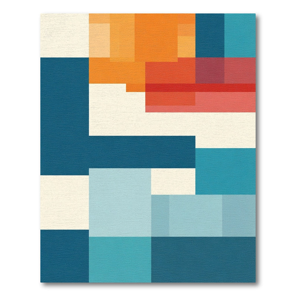 Abstract Geometric Blocks Color Blocks Rug
