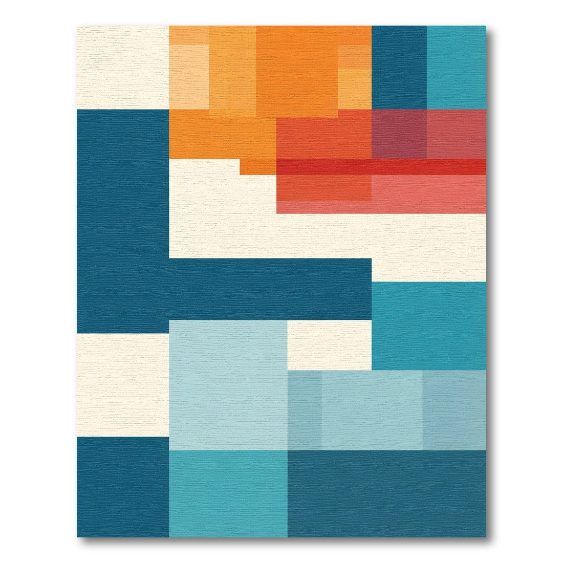 Abstract Geometric Blocks Color Blocks Rug