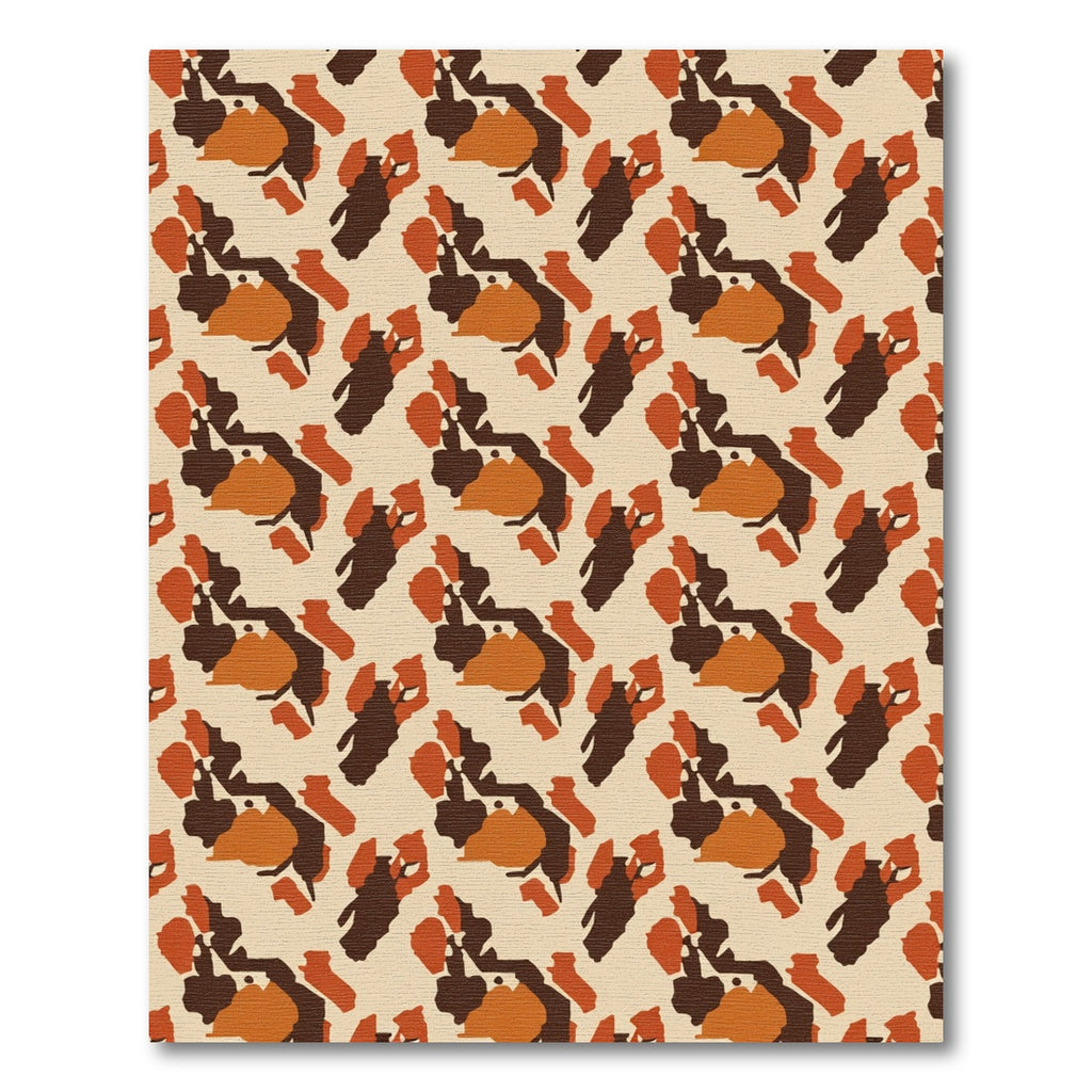 Brown Orange Camouflage Abstract Spots Rug
