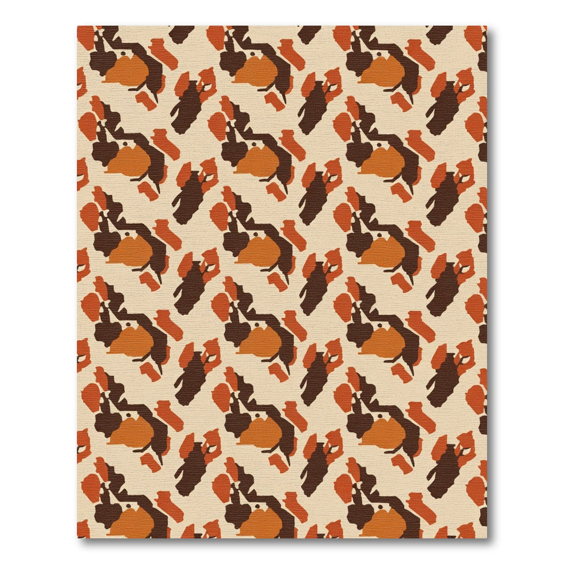 Brown Orange Camouflage Abstract Spots Rug
