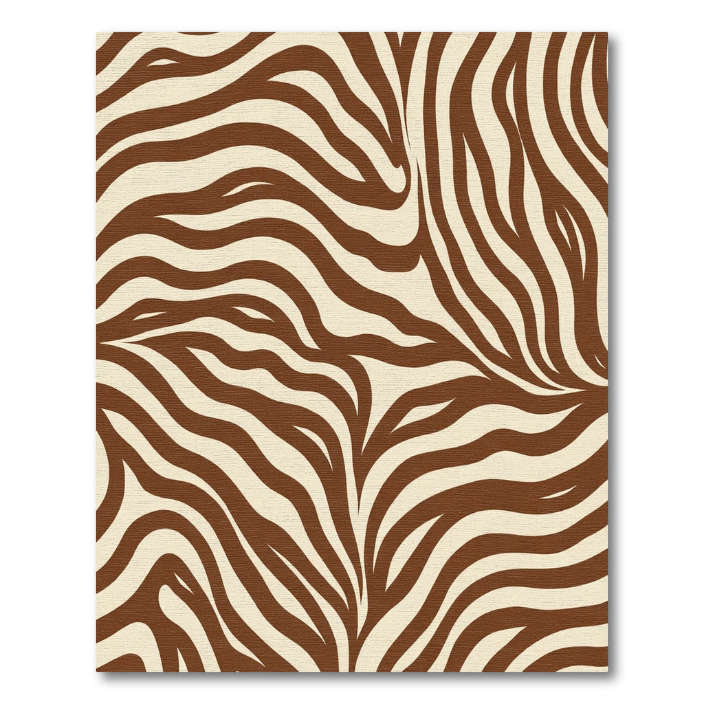 Brown Cream Wavy Animal Print Rug