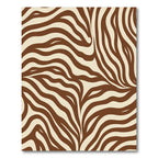 Brown Cream Wavy Animal Print Rug