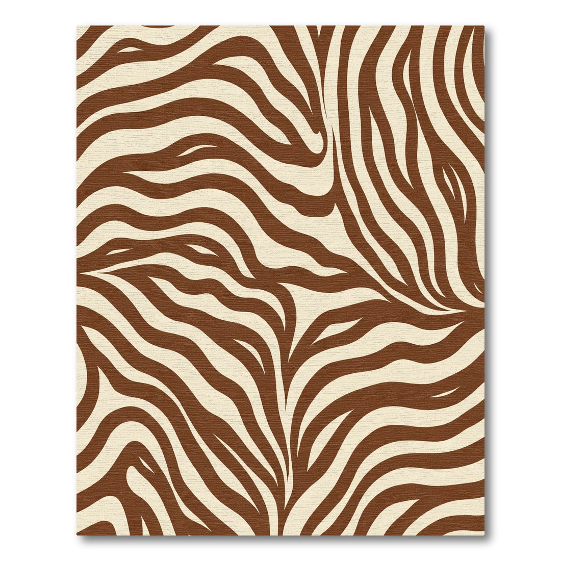 Brown Cream Wavy Animal Print Rug