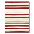 Crimson And Cream Striped Texture Rug
